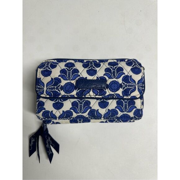 Vera Bradley COBALT TILE All In One CROSSBODY Wallet WRISTLET Cell Phone BAG - Picture 1 of 13